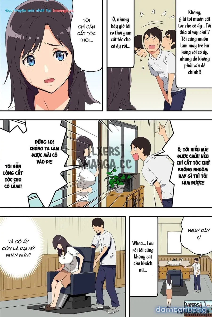 Nơi tiệm cắt tóc sung sướng 