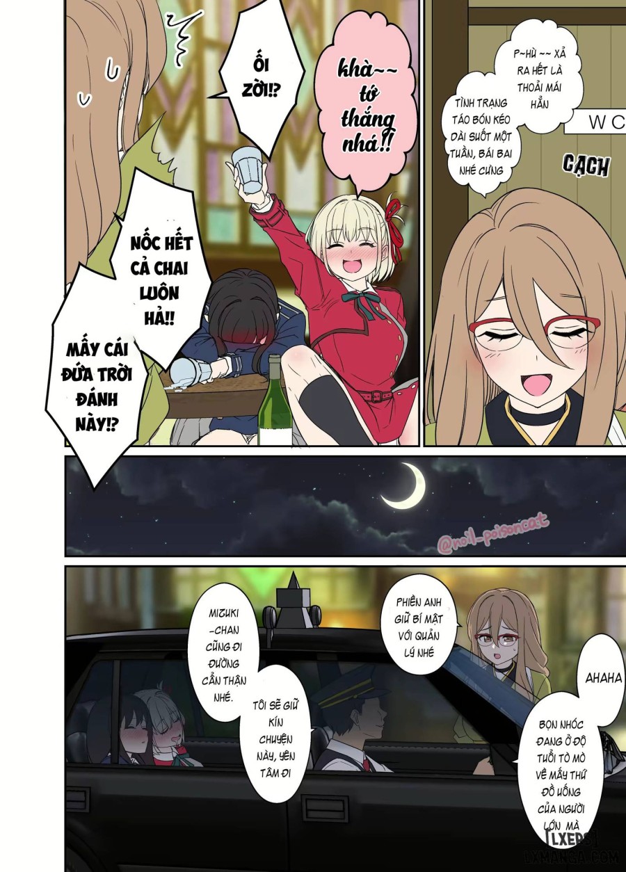 Làm tình với Nishikigi Chisato và Inoue Takina đang say rượu 