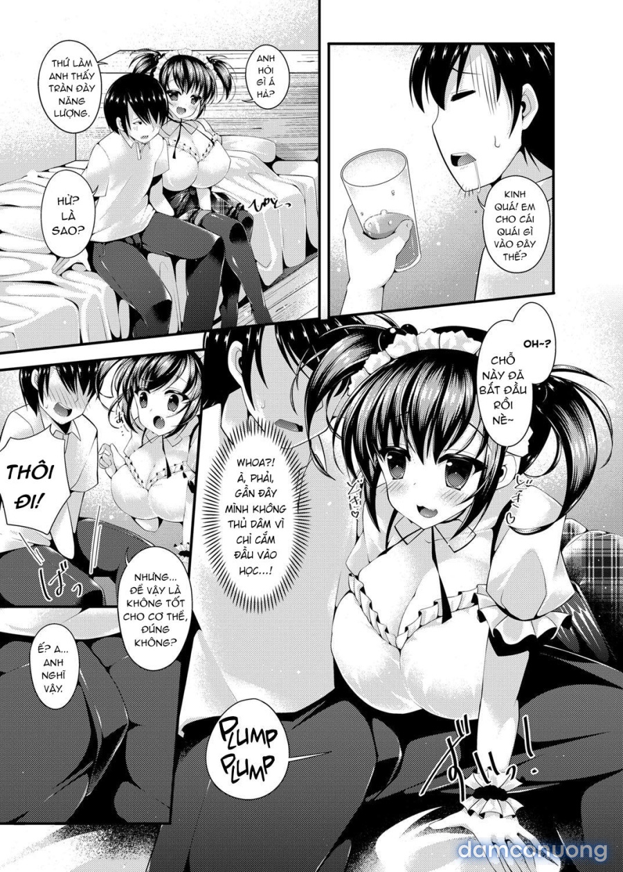 Maid Sugata no Bakunyuu Imouto ni Nazo no Drink de Kyousei Hatsujou Saserareru Boku 