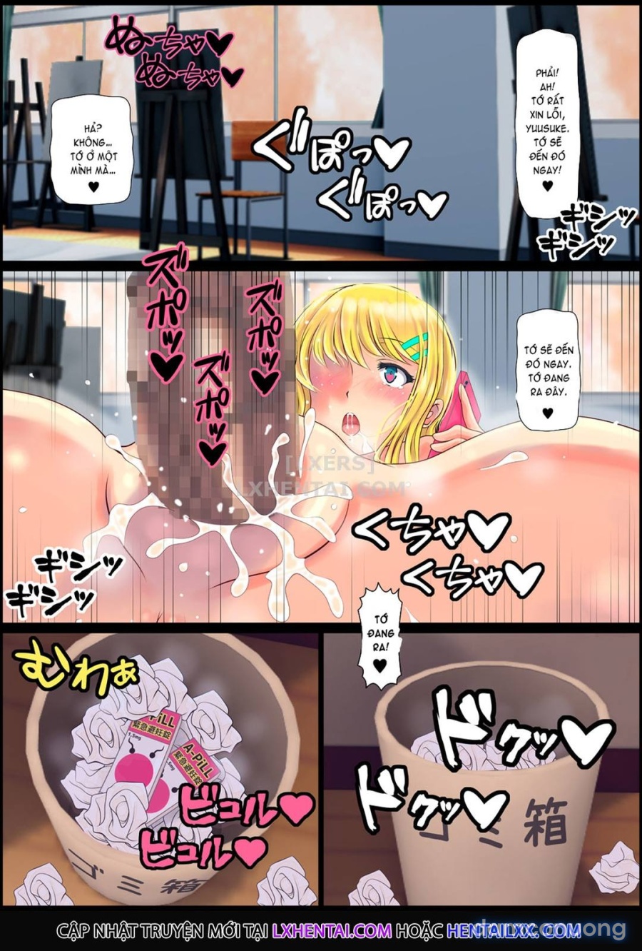 Blond Joshi Ryuugakusei Tanetsuke Press Namahame Taiken 