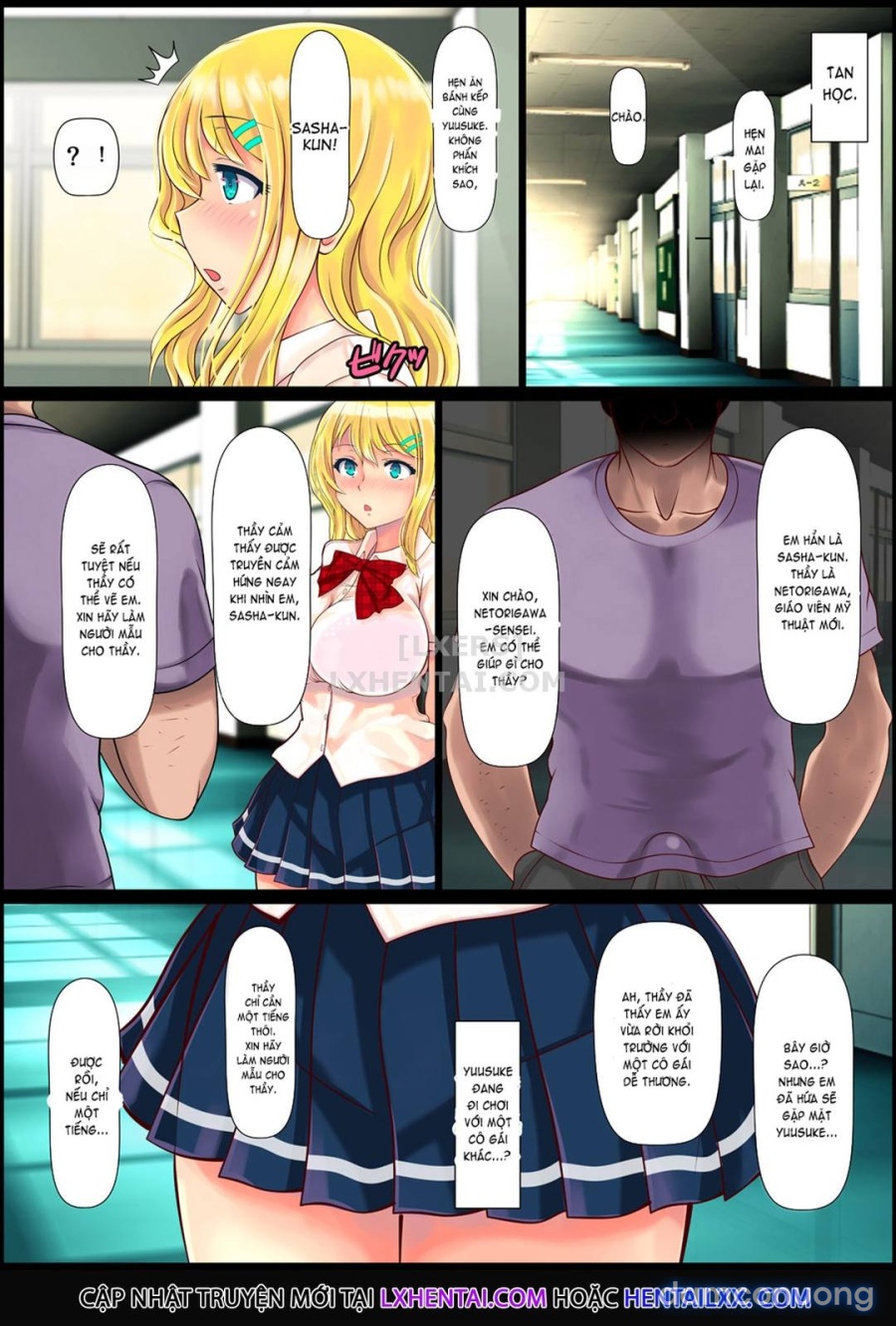 Blond Joshi Ryuugakusei Tanetsuke Press Namahame Taiken 