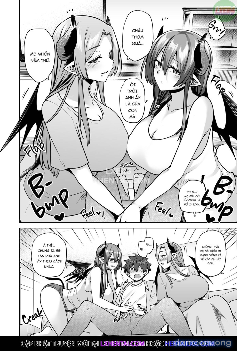 Hai mẹ con Succubus với sứ mệnh vắt sữa 