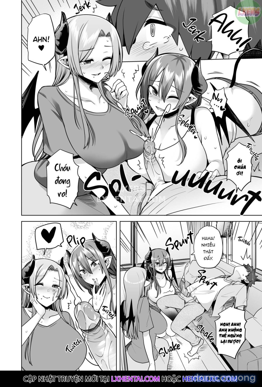 Hai mẹ con Succubus với sứ mệnh vắt sữa 