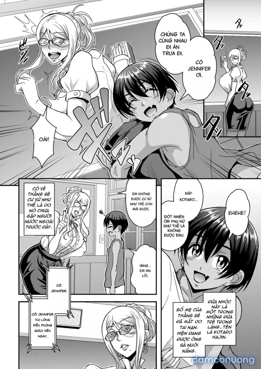 Bakunyuu Hitozuma Kinpatsu Gaikokujin Jokyoushi ga Mura no Inshuu de Kasshoku Shota no Fudeoroshi o Suru Hanashi 