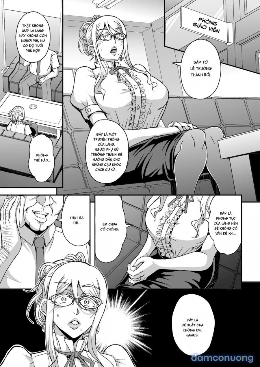 Bakunyuu Hitozuma Kinpatsu Gaikokujin Jokyoushi ga Mura no Inshuu de Kasshoku Shota no Fudeoroshi o Suru Hanashi 