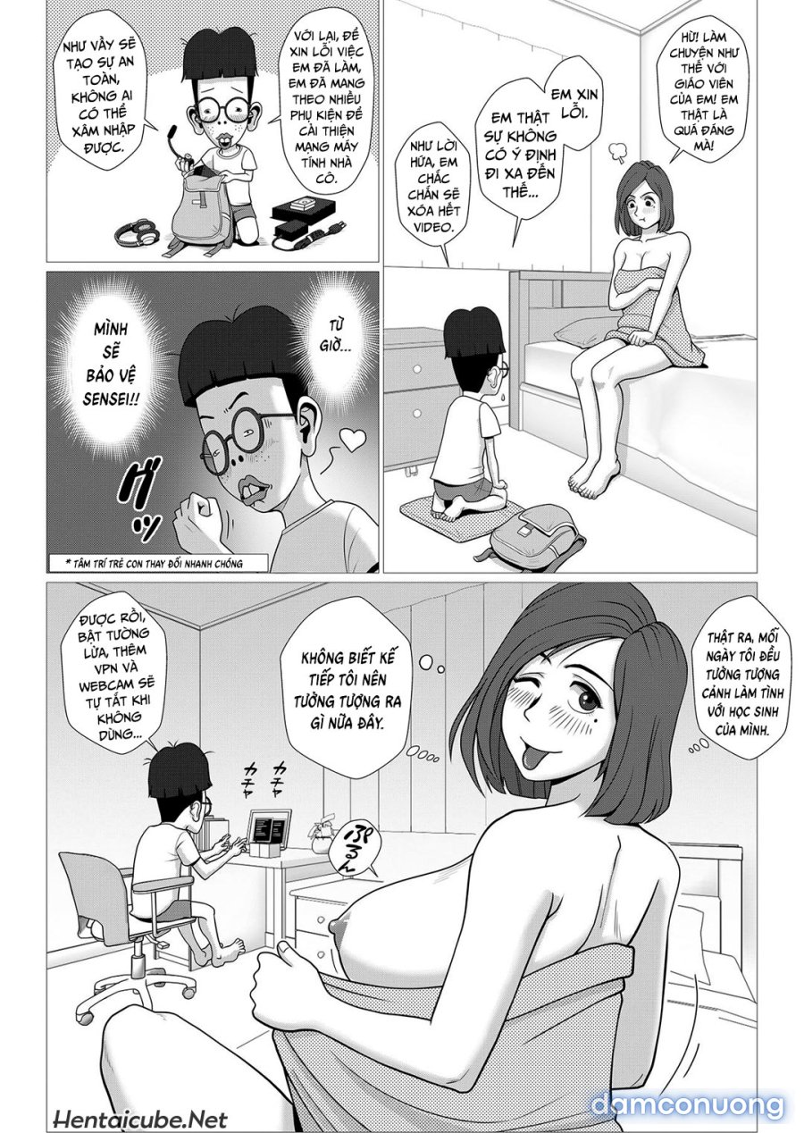Cô giáo quên tắt webcam 